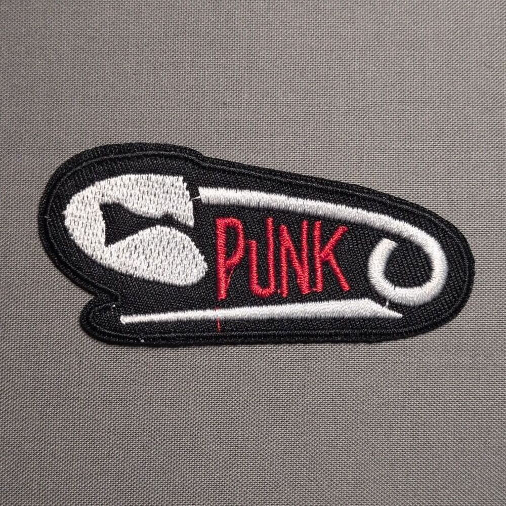 Punk Safety Pin Embroidered Iron On Patch | Punk Rock Patch